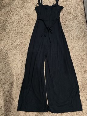 Forever 21 Black Wide-Leg Tie-Waist Jumpsuit